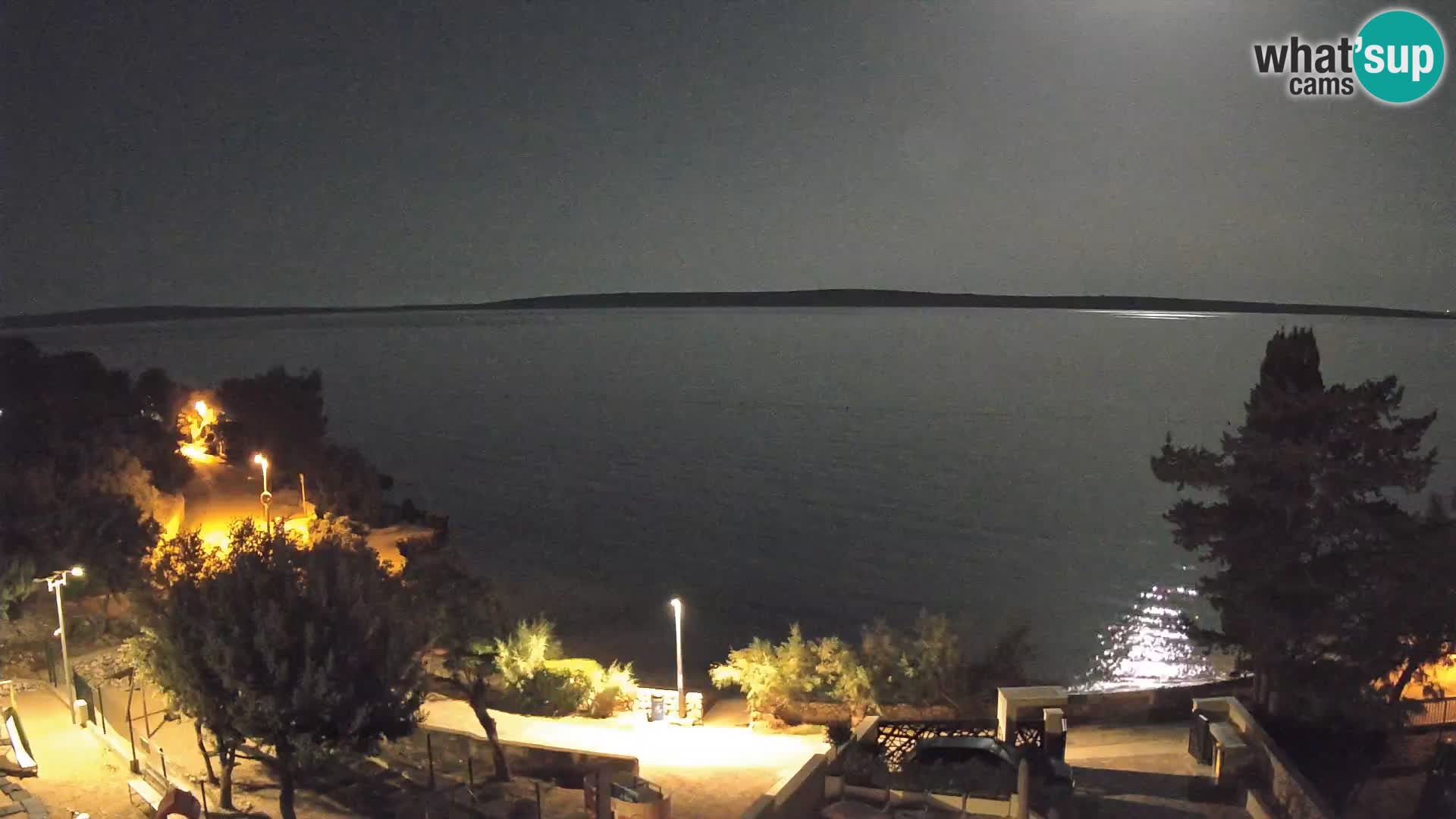 Webcam Plage Male Mandre – Vue en direct depuis l’île de Pag