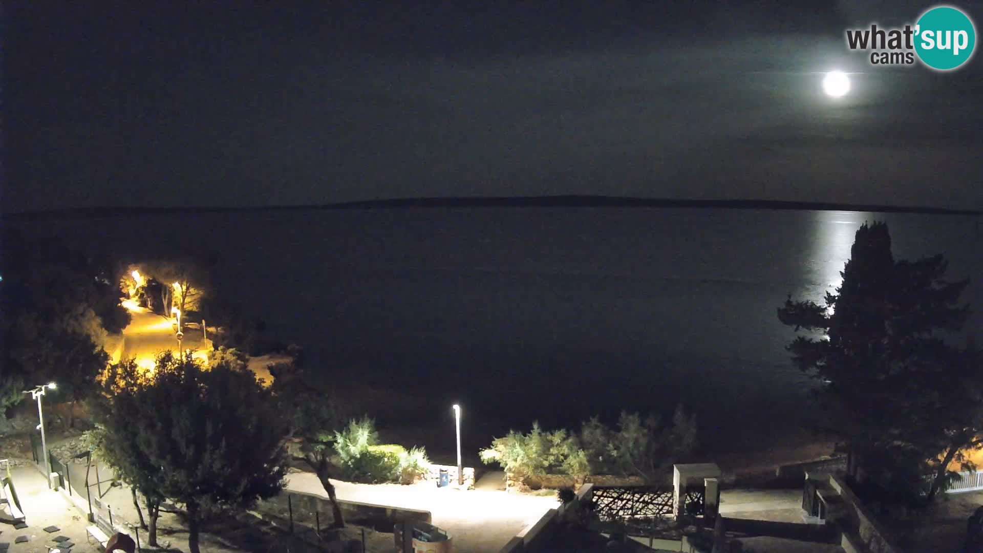 Webcam Plage Male Mandre – Vue en direct depuis l’île de Pag