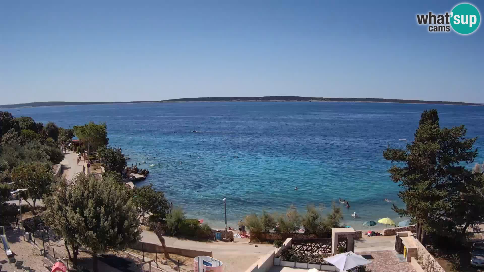Webcam Plaža Male Mandre – Diretta dalla spiaggia sull’isola di Pag