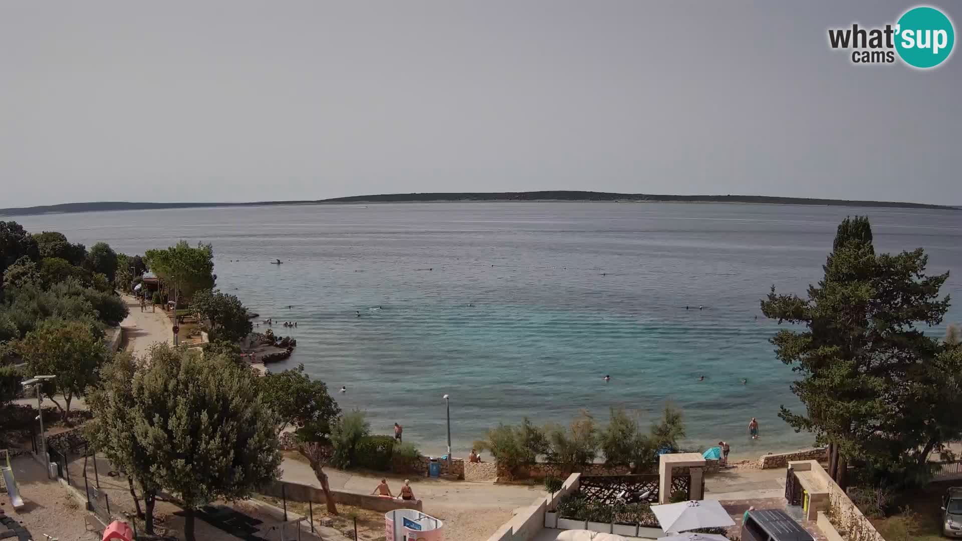 Webcam Plage Male Mandre – Vue en direct depuis l’île de Pag