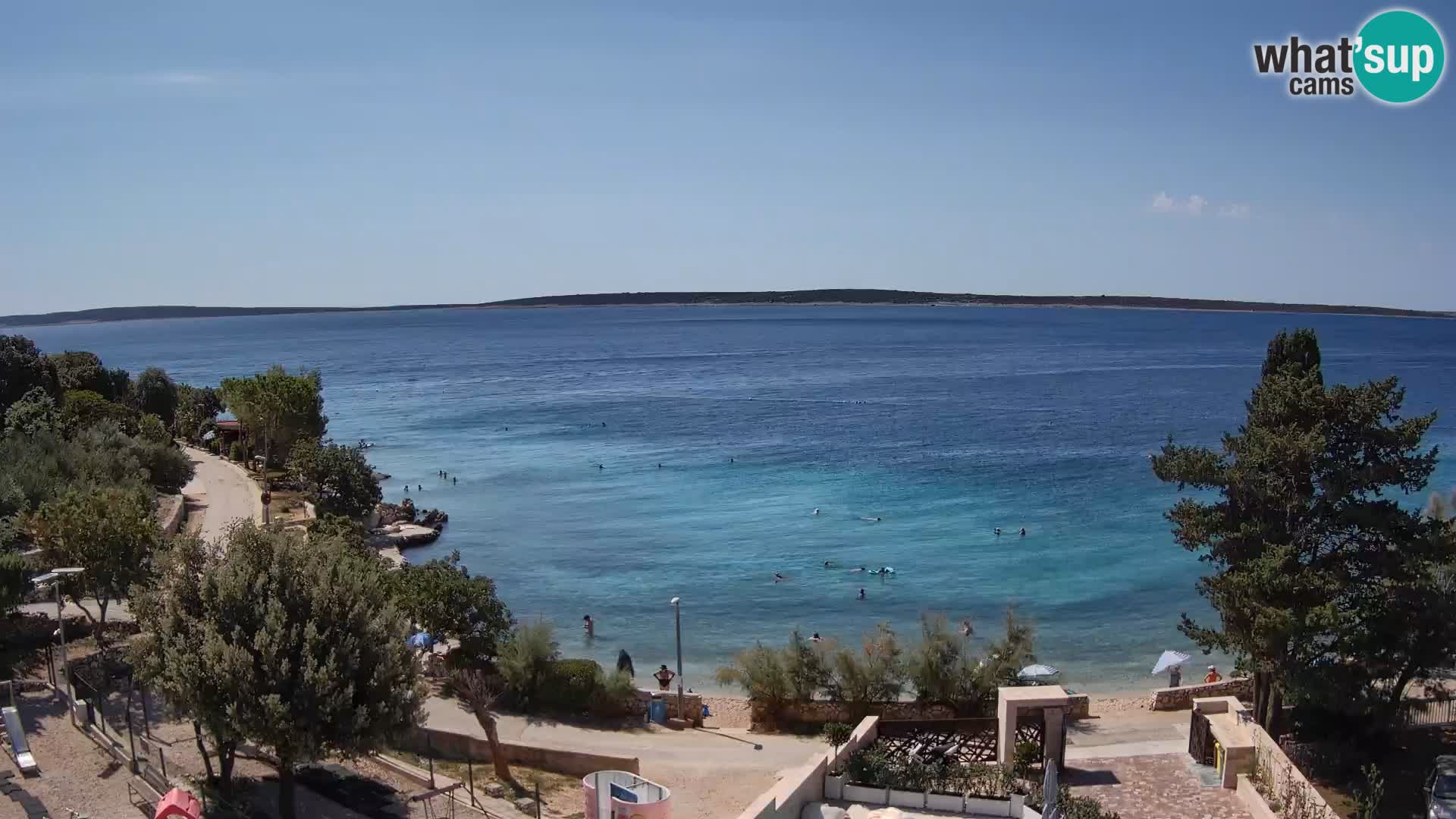 Webcam Plage Male Mandre – Vue en direct depuis l’île de Pag