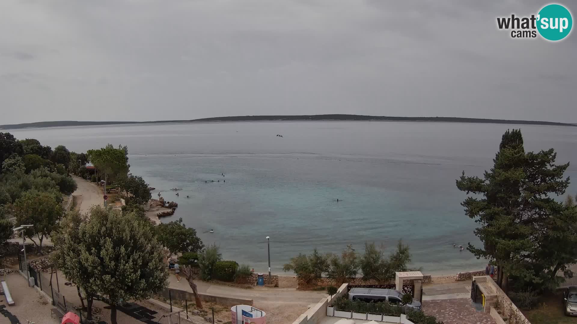 Webcam Plage Male Mandre – Vue en direct depuis l’île de Pag