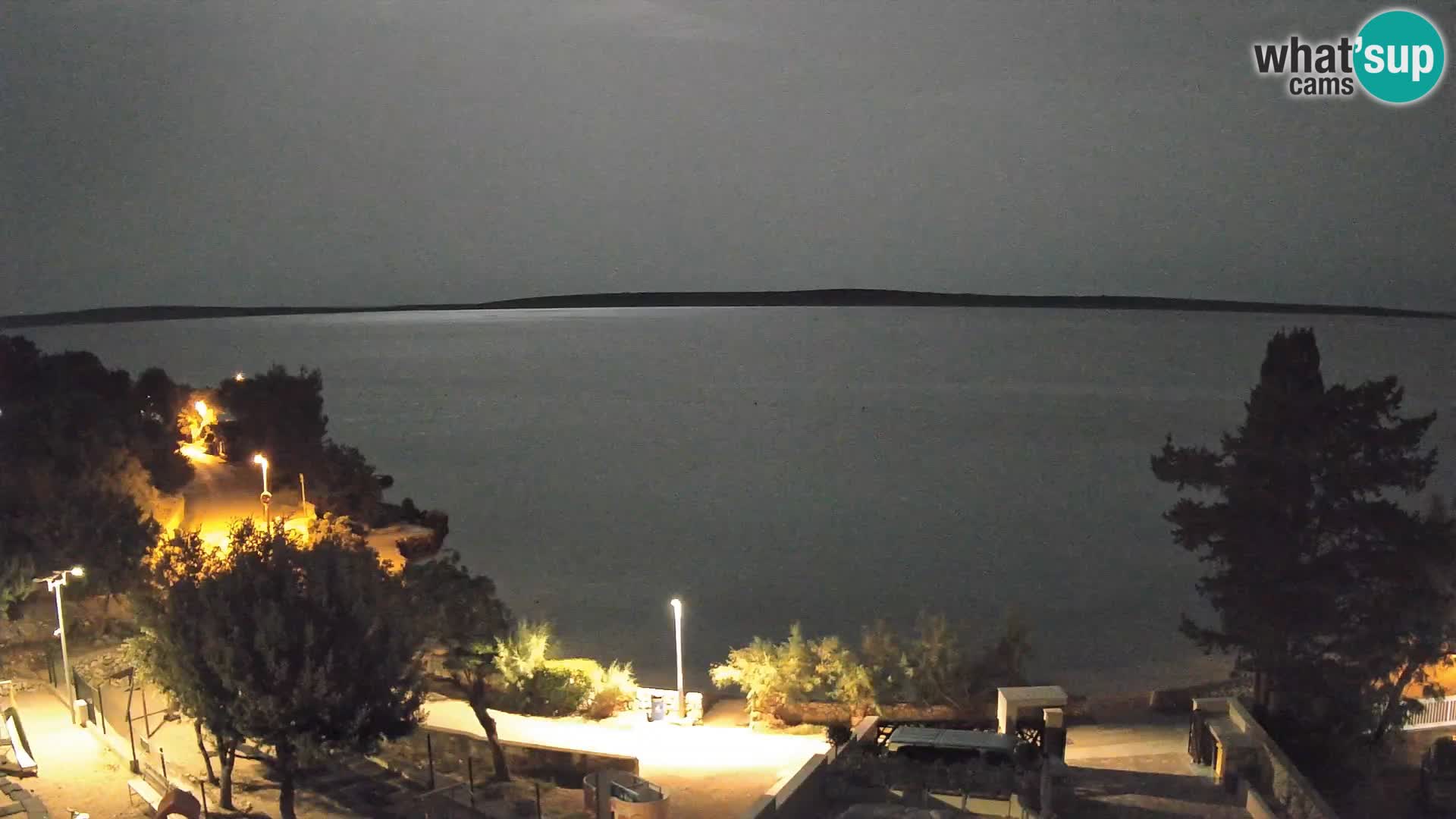 Web kamera Plaža Male Mandre – Pogled uživo s otoka Paga