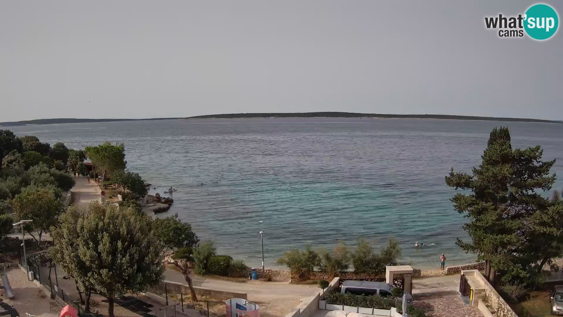 Webcam Plage Male Mandre – Vue en direct depuis l’île de Pag