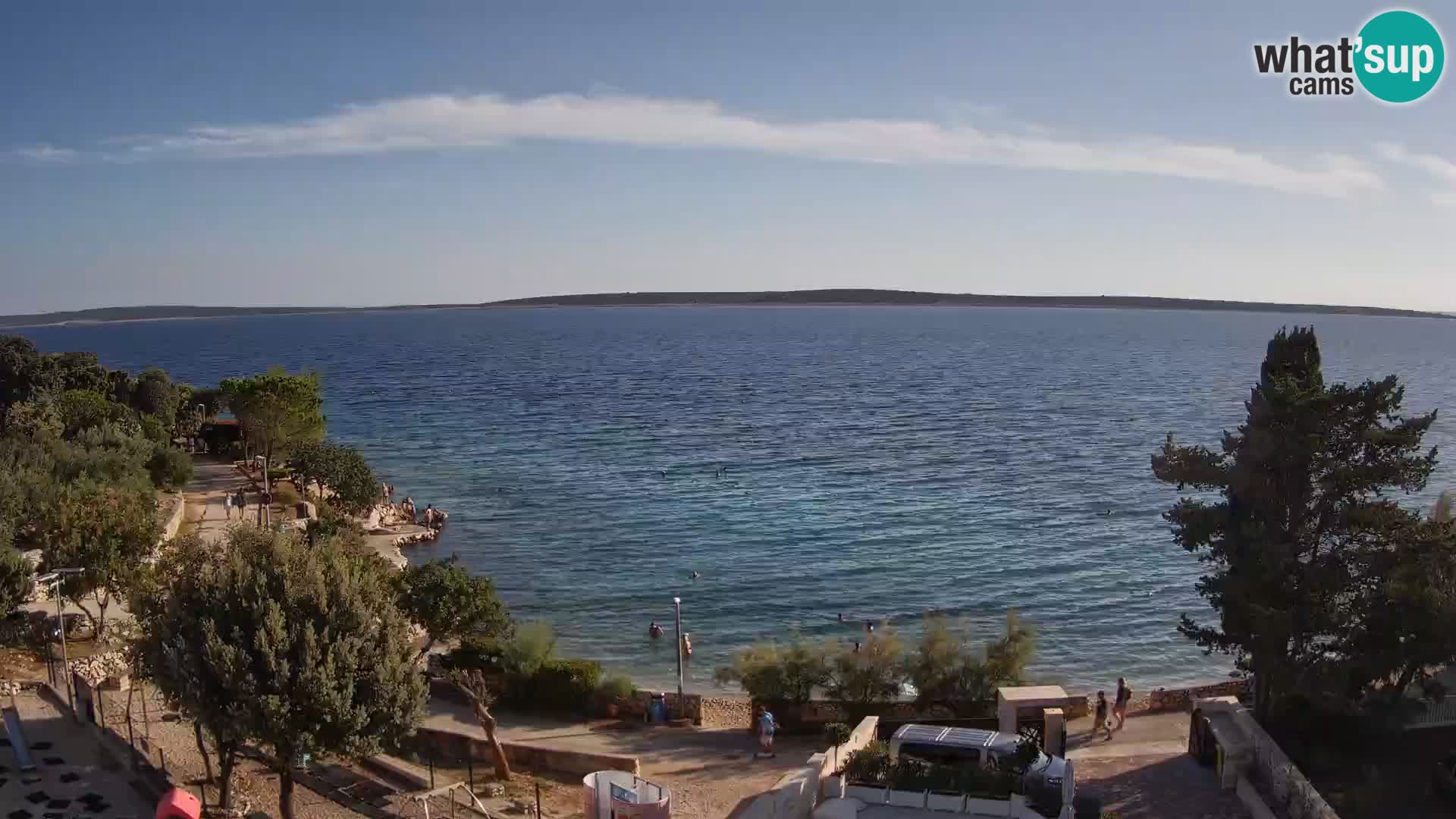 Web kamera Plaža Male Mandre – Pogled uživo s otoka Paga