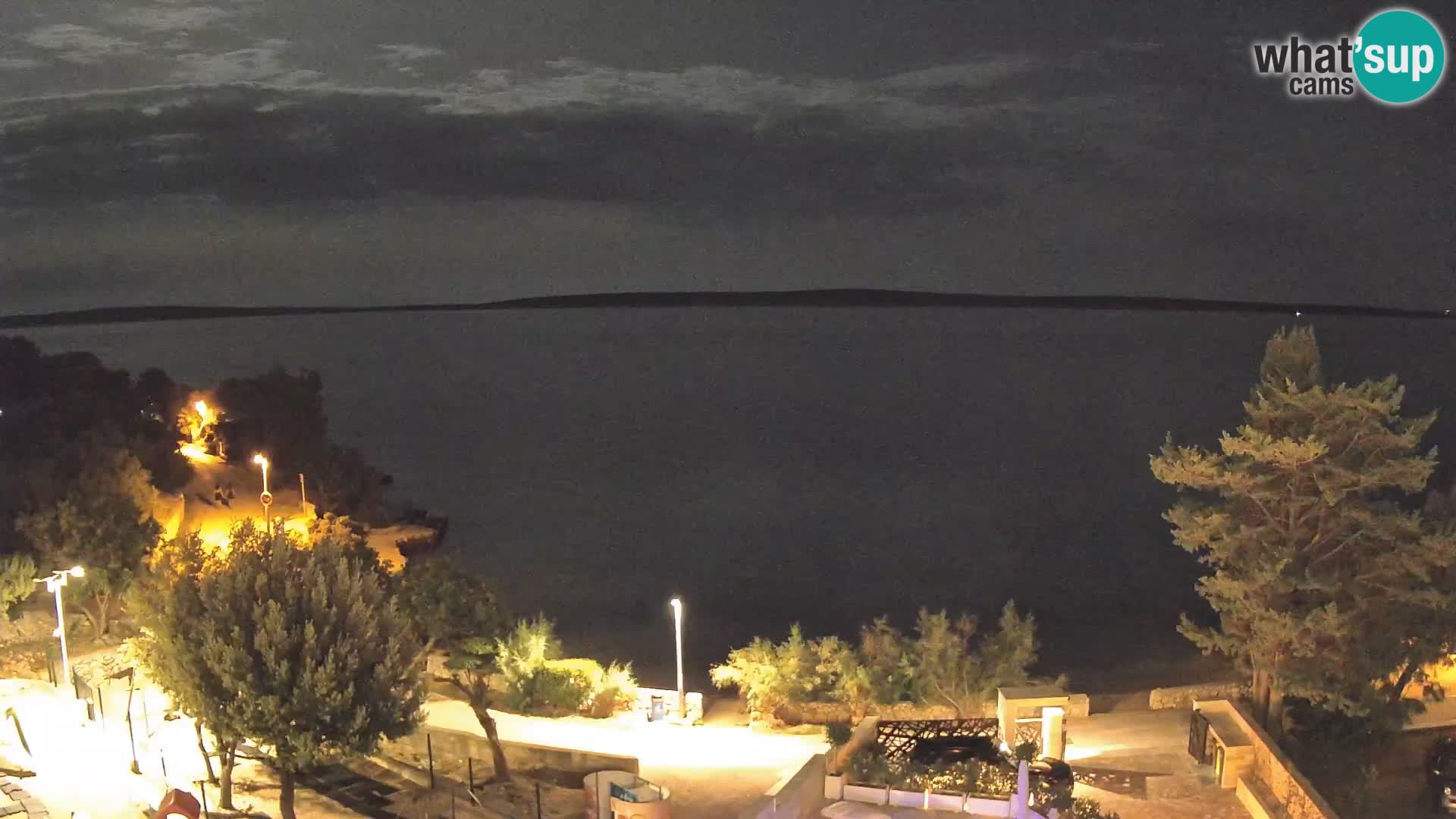 Webcam Plage Male Mandre – Vue en direct depuis l’île de Pag