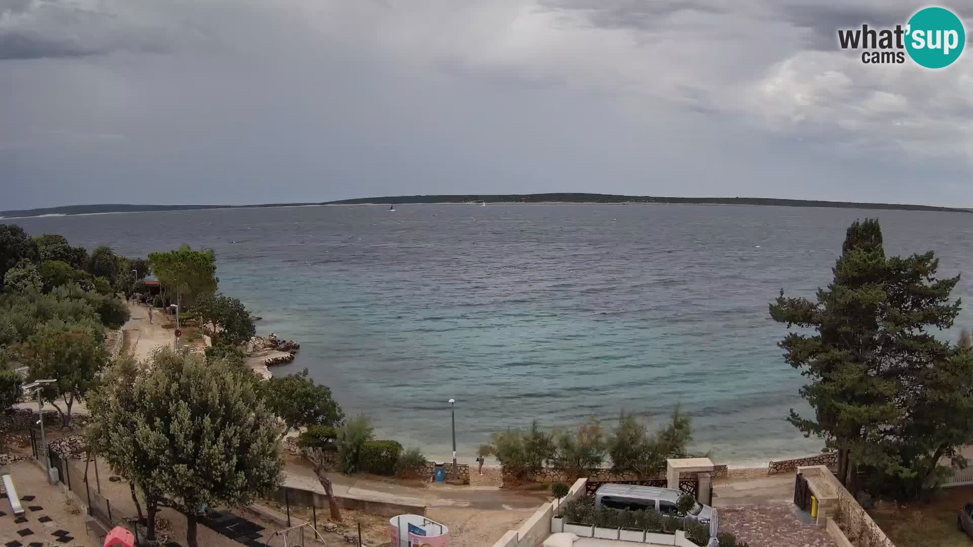 Web kamera Plaža Male Mandre – Pogled uživo s otoka Paga