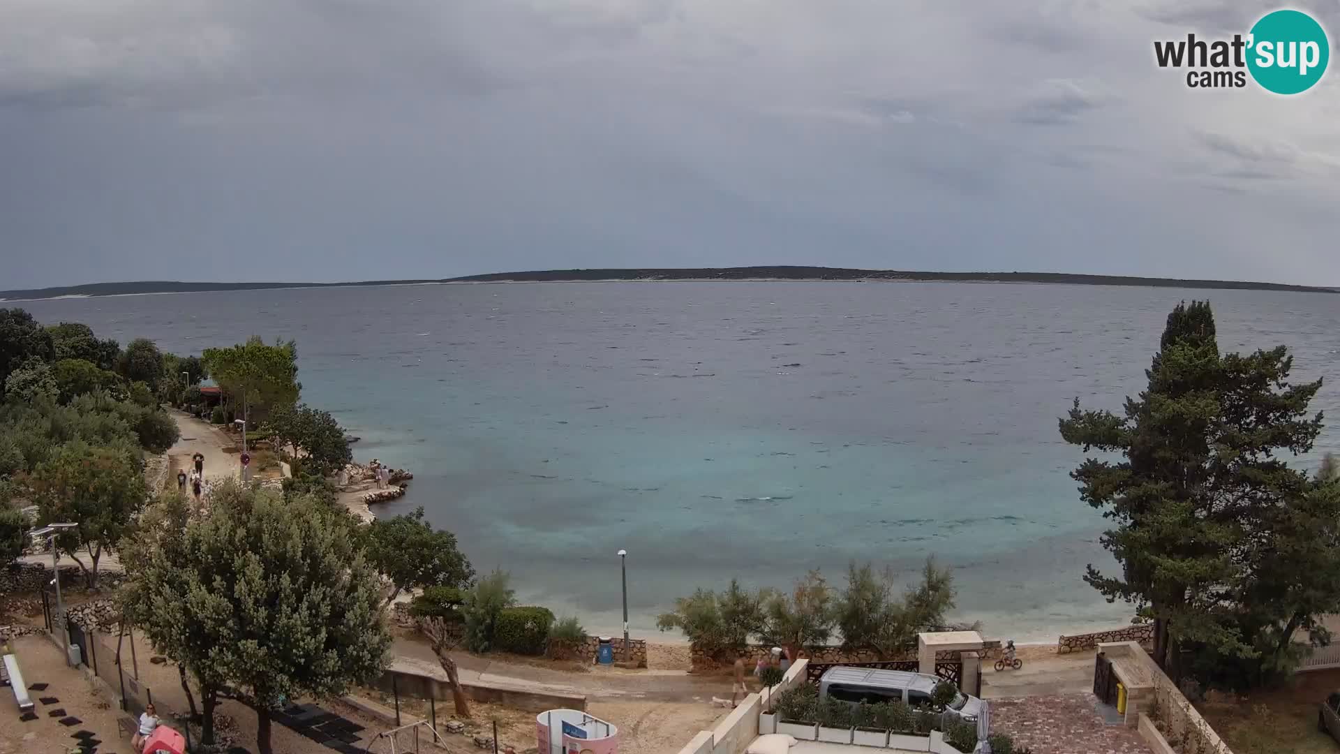 Webcam Plage Male Mandre – Vue en direct depuis l’île de Pag
