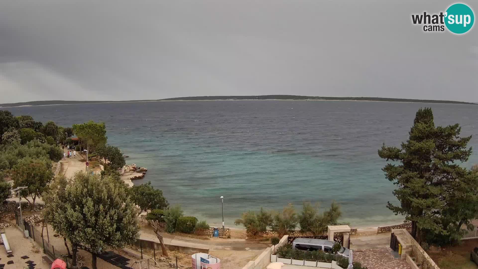 Web kamera Plaža Male Mandre – Pogled uživo s otoka Paga