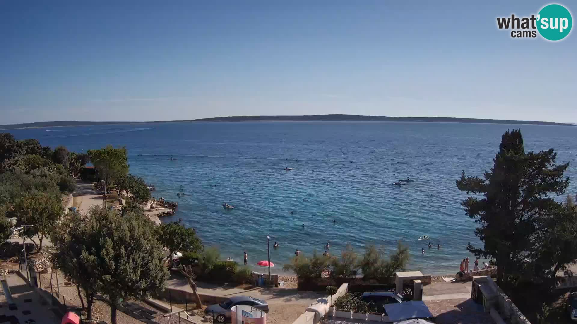 Web kamera Plaža Male Mandre – Pogled uživo s otoka Paga