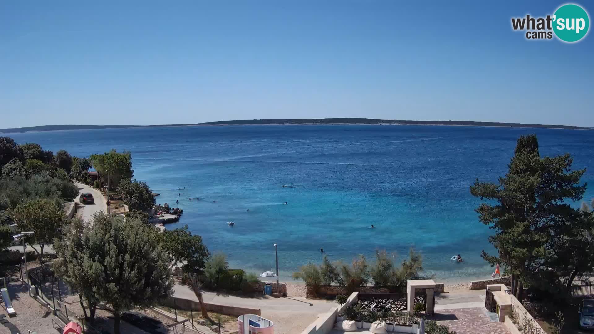 Webcam Strand Male Mandre – Liveblick von der Insel Pag