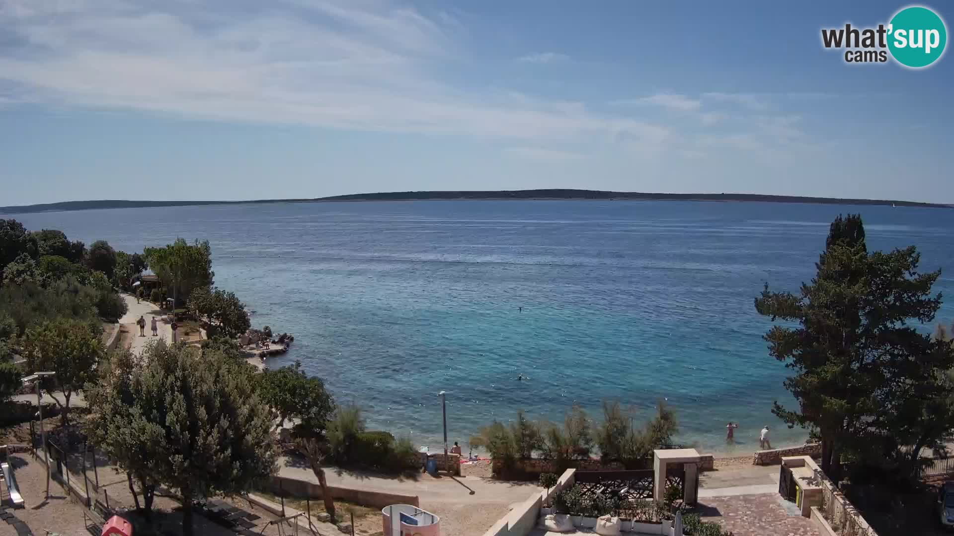 Web kamera Plaža Male Mandre – Pogled uživo s otoka Paga