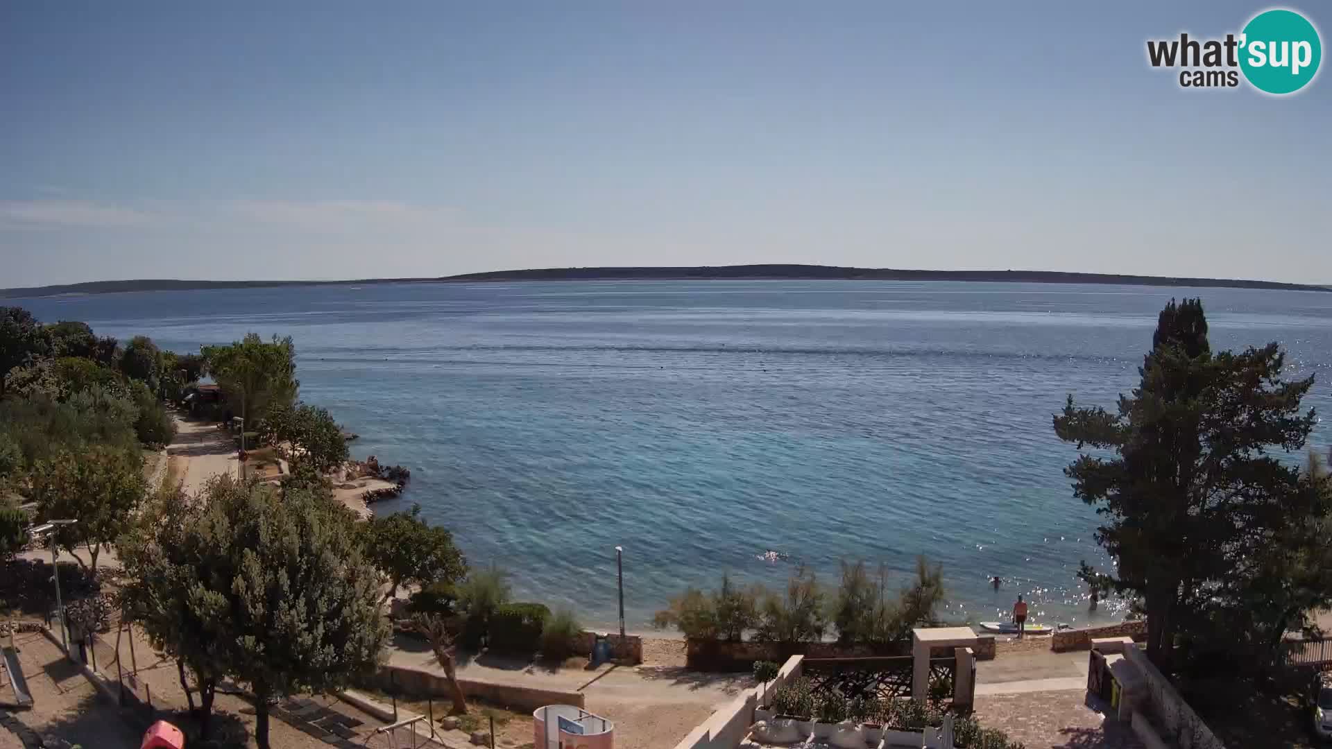 Webcam Plage Male Mandre – Vue en direct depuis l’île de Pag