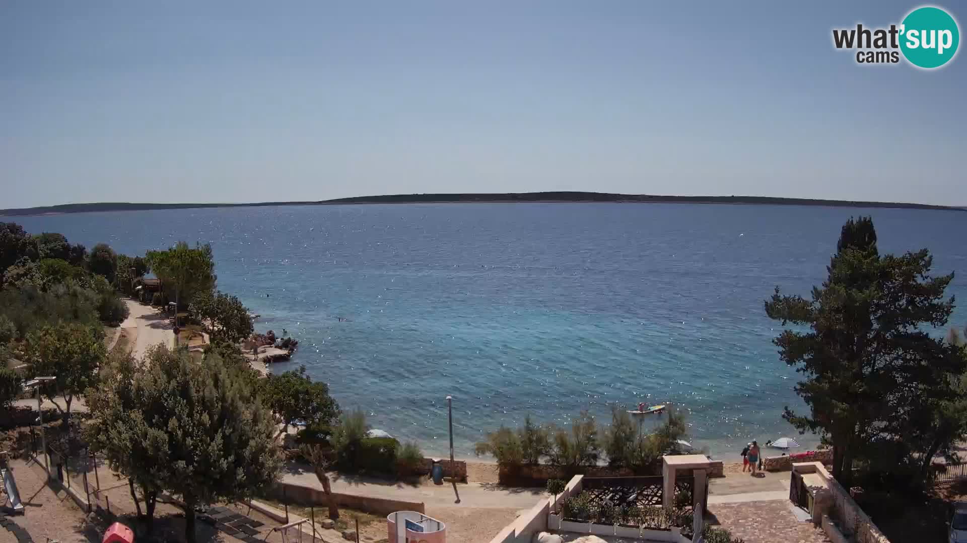 Web kamera Plaža Male Mandre – Pogled uživo s otoka Paga