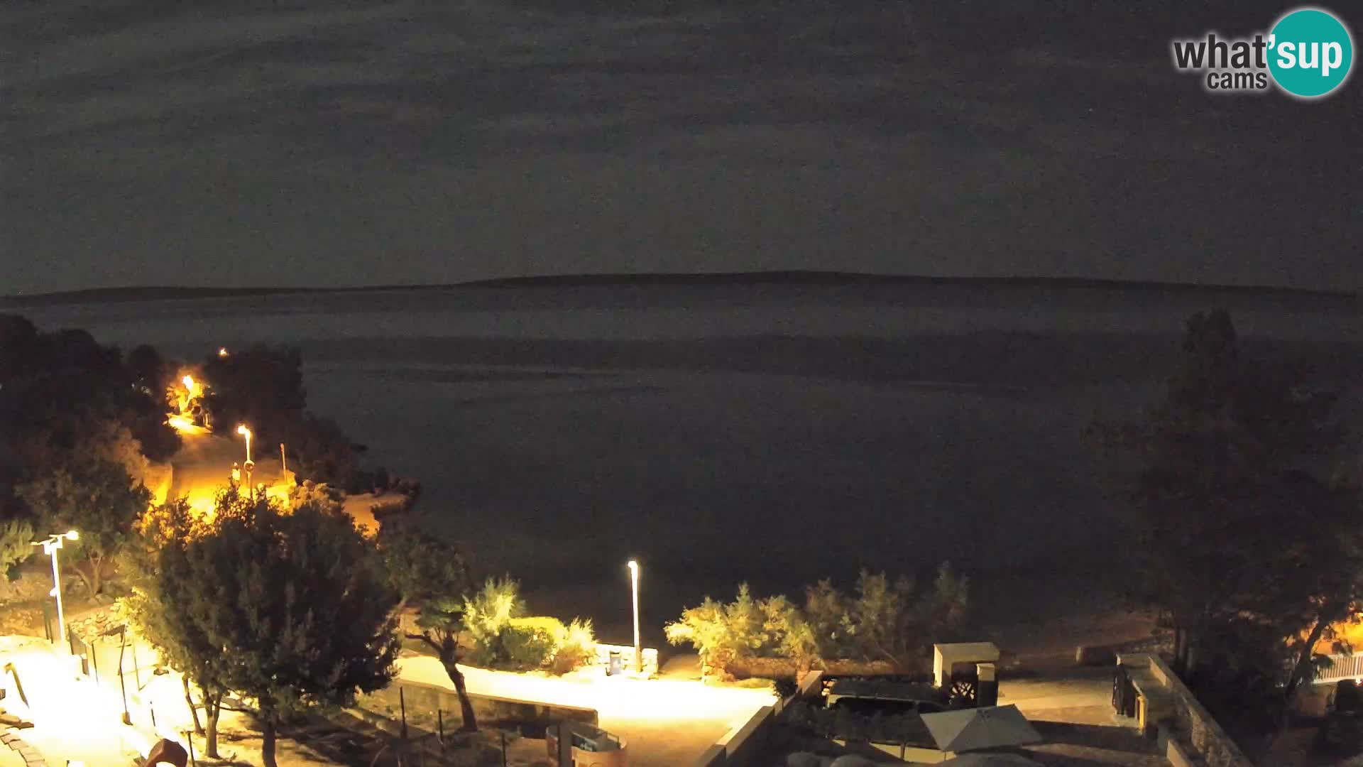 Web kamera Plaža Male Mandre – Pogled uživo s otoka Paga