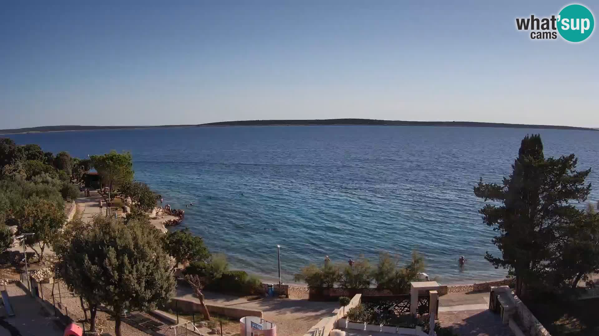 Webcam Plage Male Mandre – Vue en direct depuis l’île de Pag