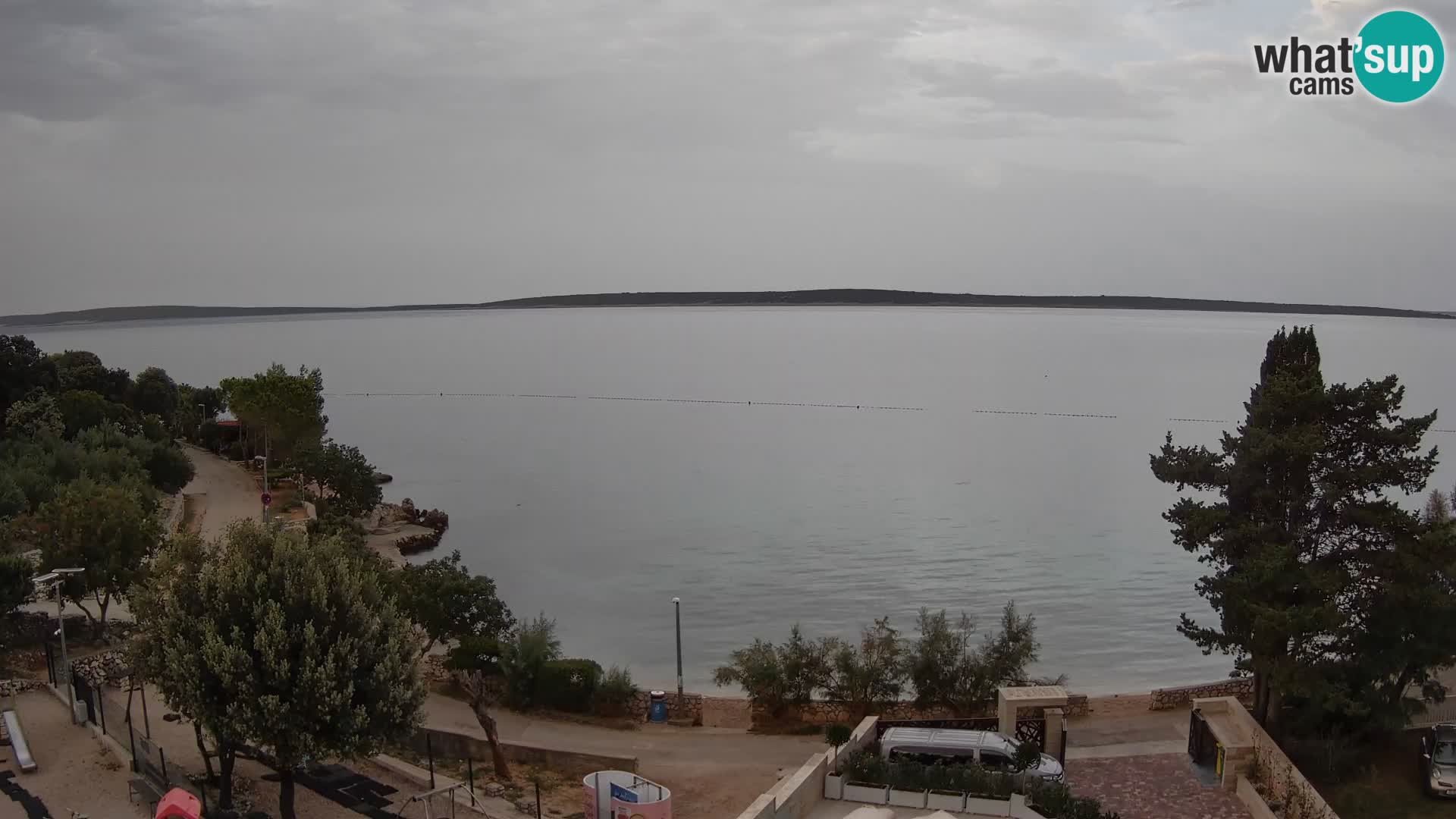 Web kamera Plaža Male Mandre – Pogled uživo s otoka Paga