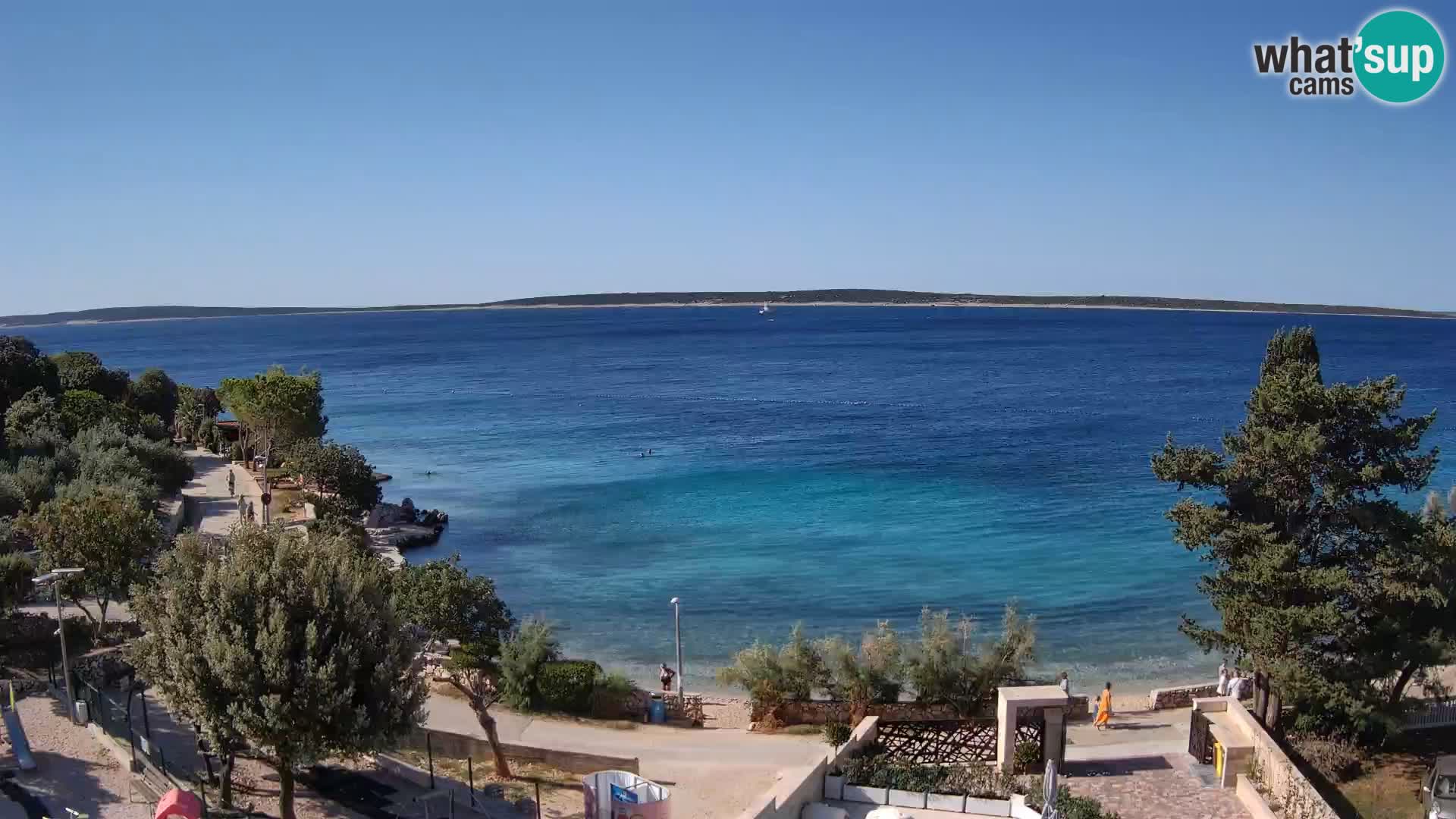 Webcam Strand Male Mandre – Liveblick von der Insel Pag