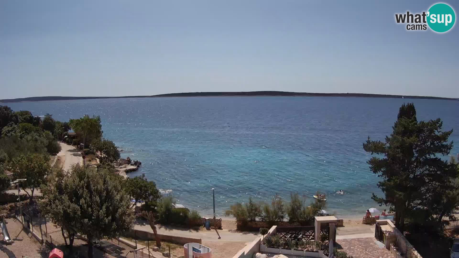 Web kamera Plaža Male Mandre – Pogled uživo s otoka Paga