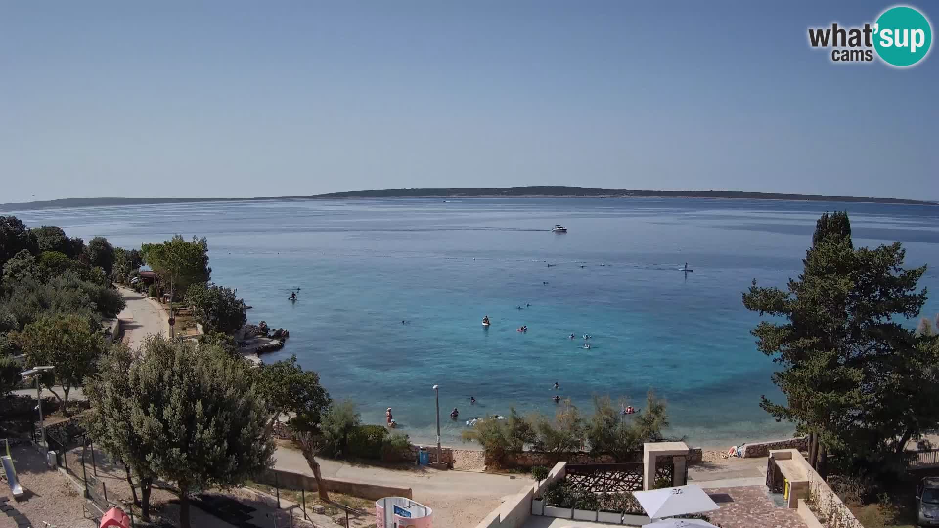 Webcam Plage Male Mandre – Vue en direct depuis l’île de Pag