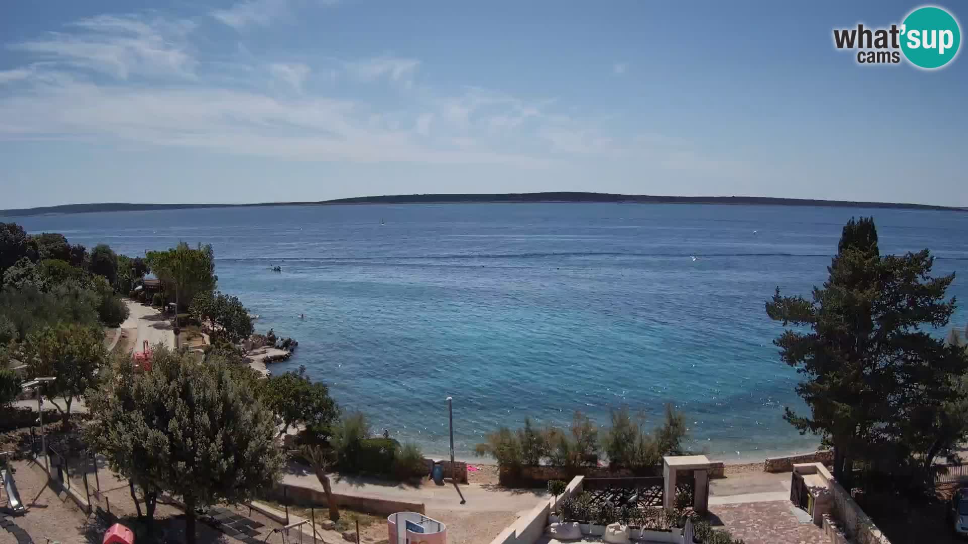 Web kamera Plaža Male Mandre – Pogled uživo s otoka Paga