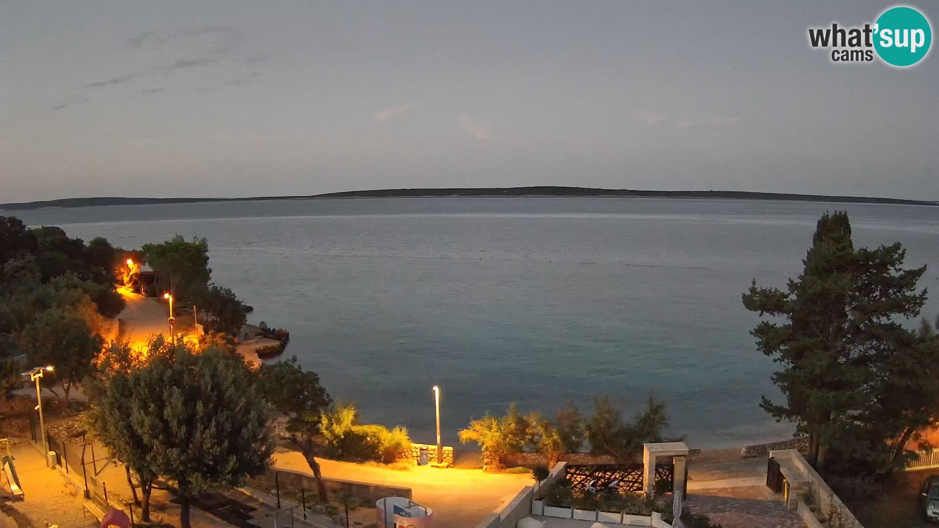 Webcam Plage Male Mandre – Vue en direct depuis l’île de Pag