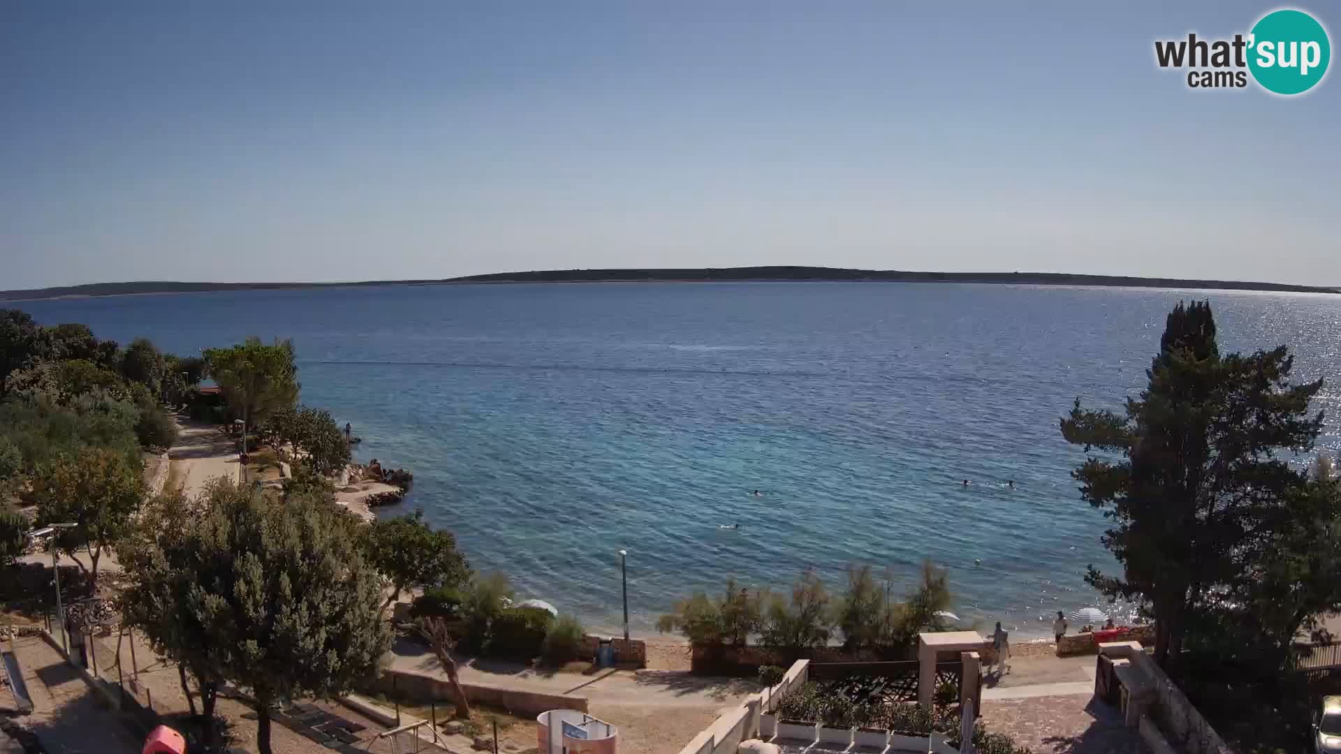 Spletna kamera Plaža Male Mandre – Pogled v živo z otoka Pag
