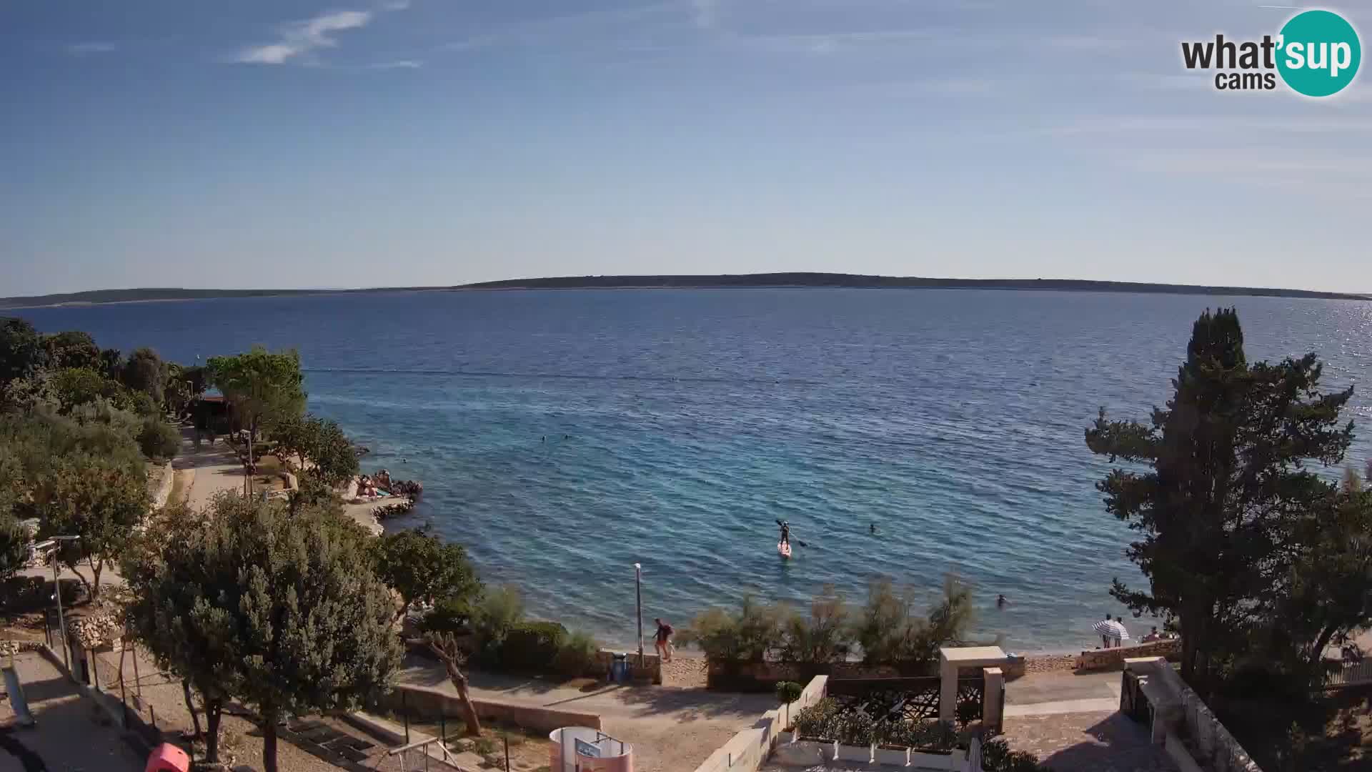Web kamera Plaža Male Mandre – Pogled uživo s otoka Paga