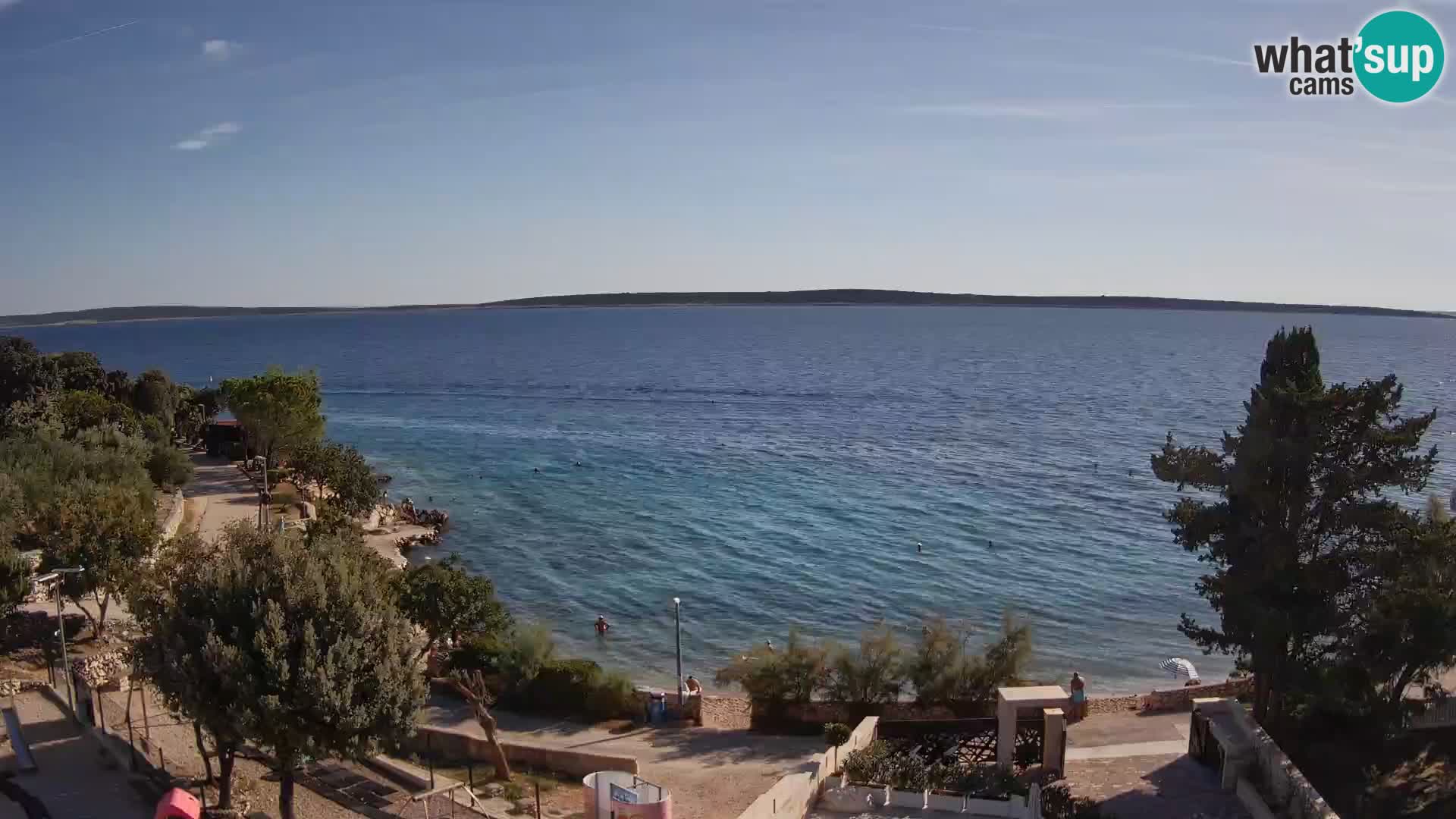 Web kamera Plaža Male Mandre – Pogled uživo s otoka Paga
