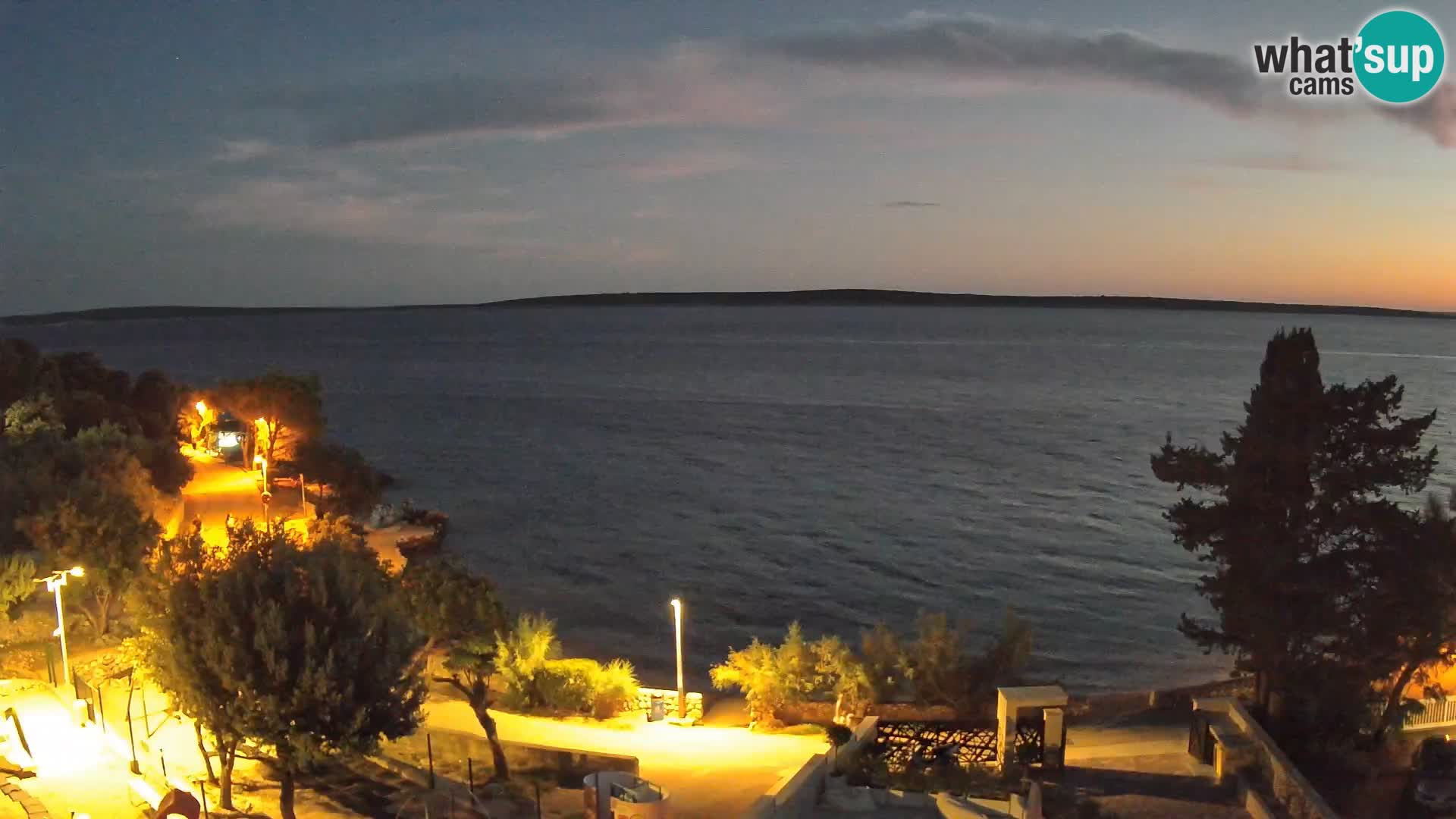 Webcam Plage Male Mandre – Vue en direct depuis l’île de Pag