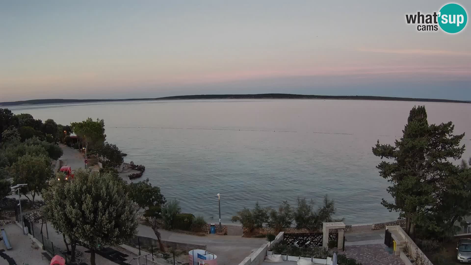 Webcam Plage Male Mandre – Vue en direct depuis l’île de Pag