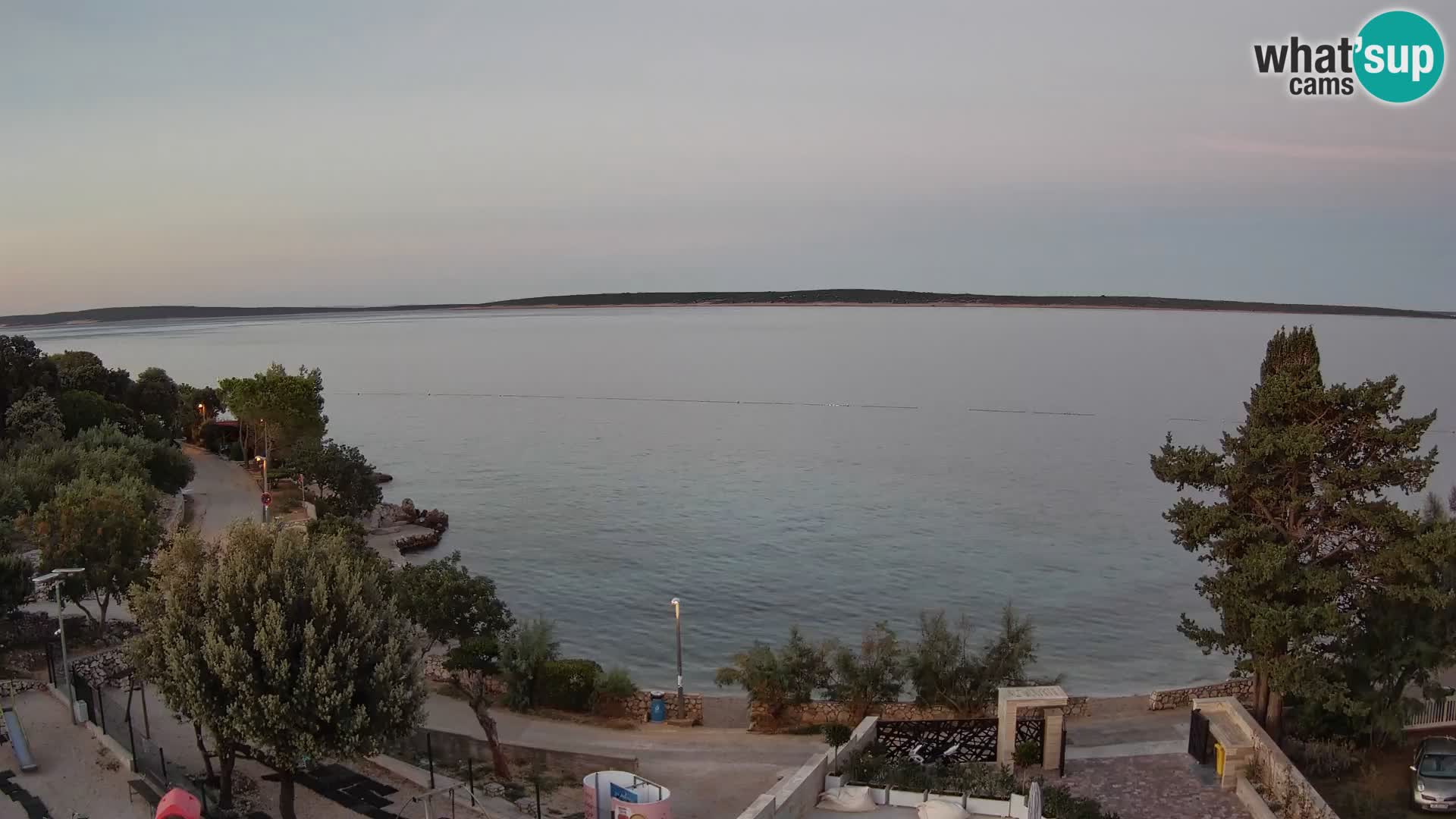 Webcam Plage Male Mandre – Vue en direct depuis l’île de Pag