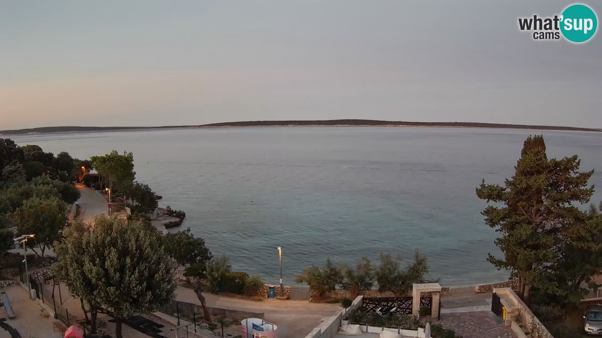 Webcam Plage Male Mandre – Vue en direct depuis l’île de Pag