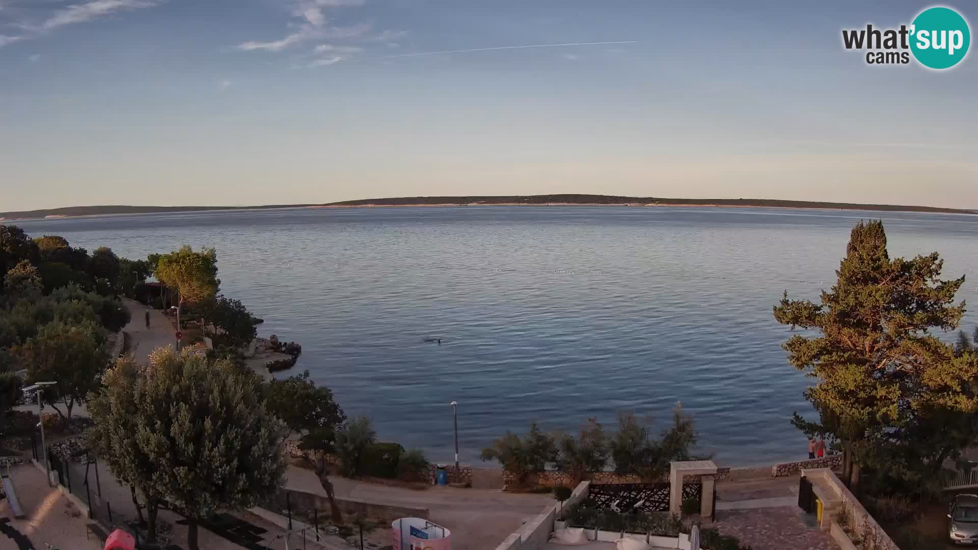Web kamera Plaža Male Mandre – Pogled uživo s otoka Paga