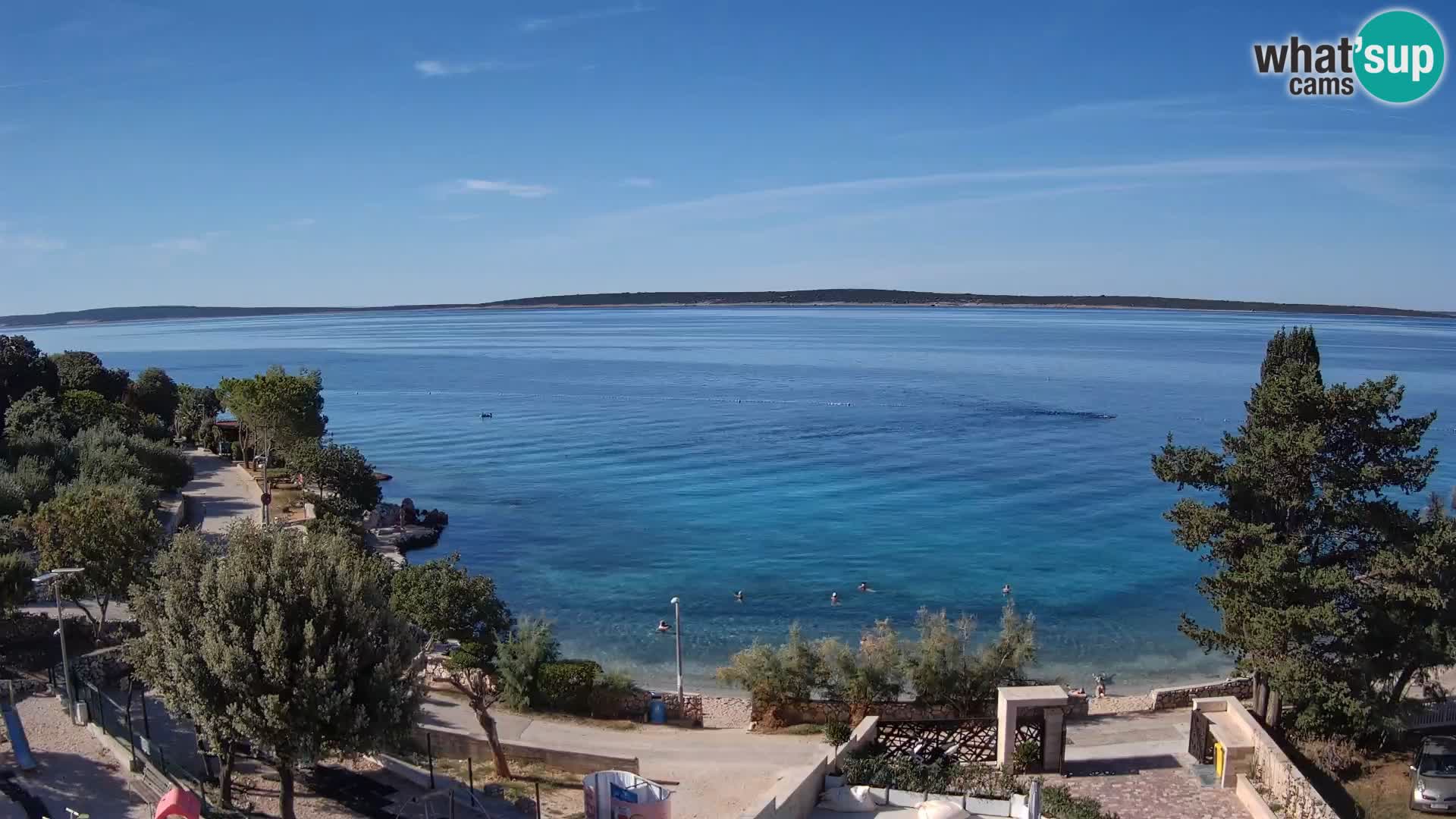 Webcam Plage Male Mandre – Vue en direct depuis l’île de Pag
