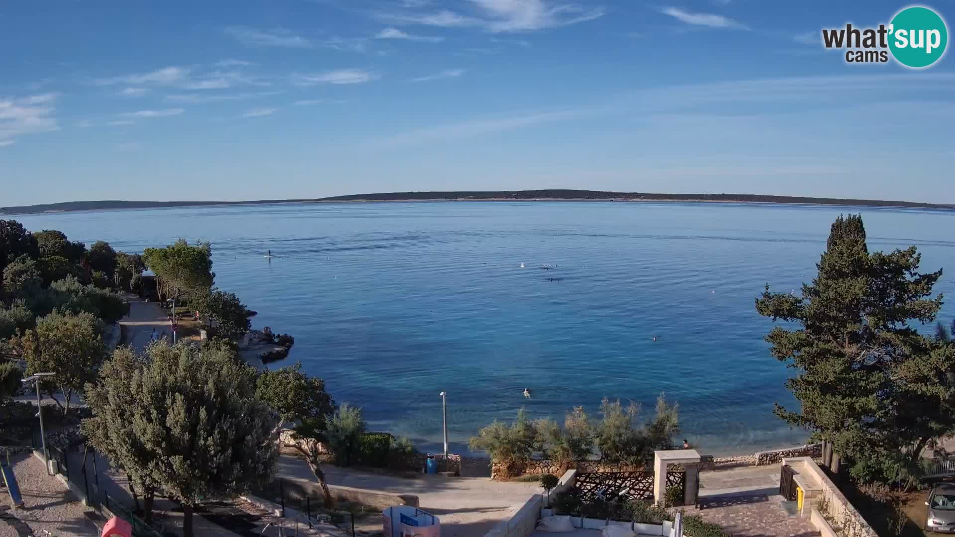 Web kamera Plaža Male Mandre – Pogled uživo s otoka Paga