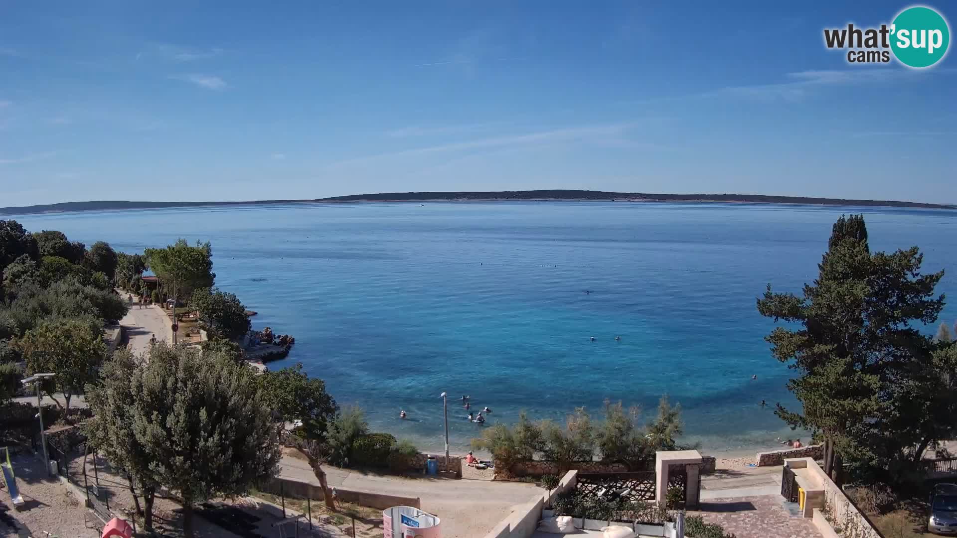 Web kamera Plaža Male Mandre – Pogled uživo s otoka Paga