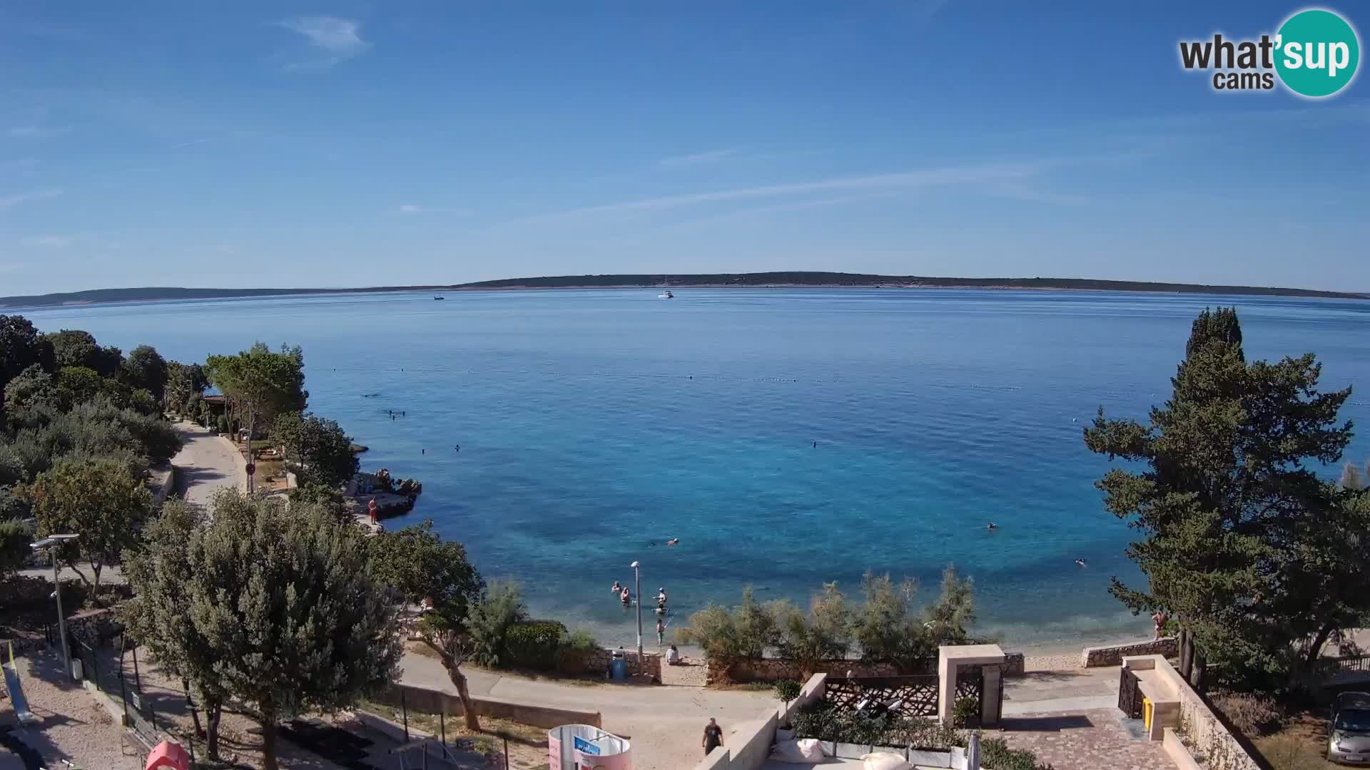 Webcam Plage Male Mandre – Vue en direct depuis l’île de Pag