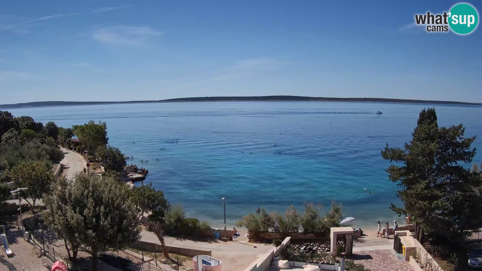 Web kamera Plaža Male Mandre – Pogled uživo s otoka Paga