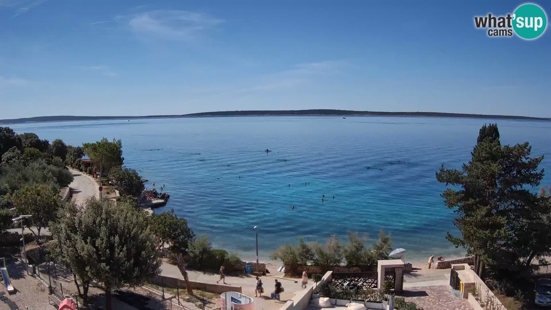 Webcam Plage Male Mandre – Vue en direct depuis l’île de Pag