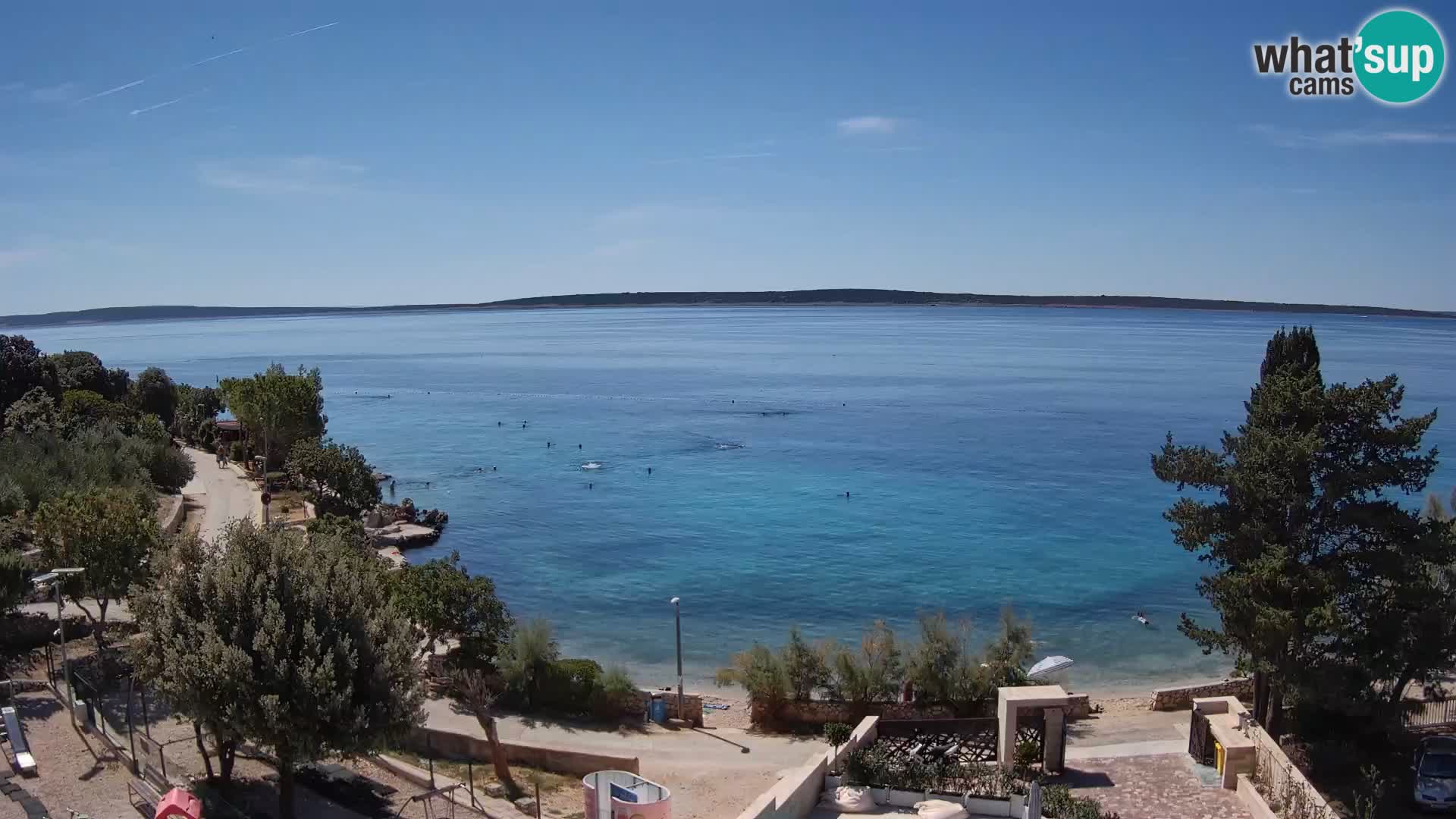 Web kamera Plaža Male Mandre – Pogled uživo s otoka Paga