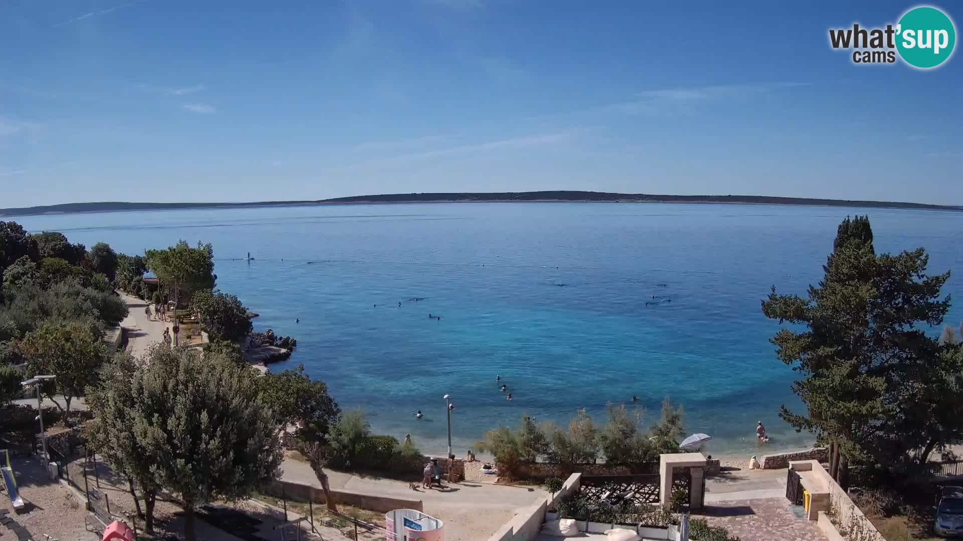 Web kamera Plaža Male Mandre – Pogled uživo s otoka Paga