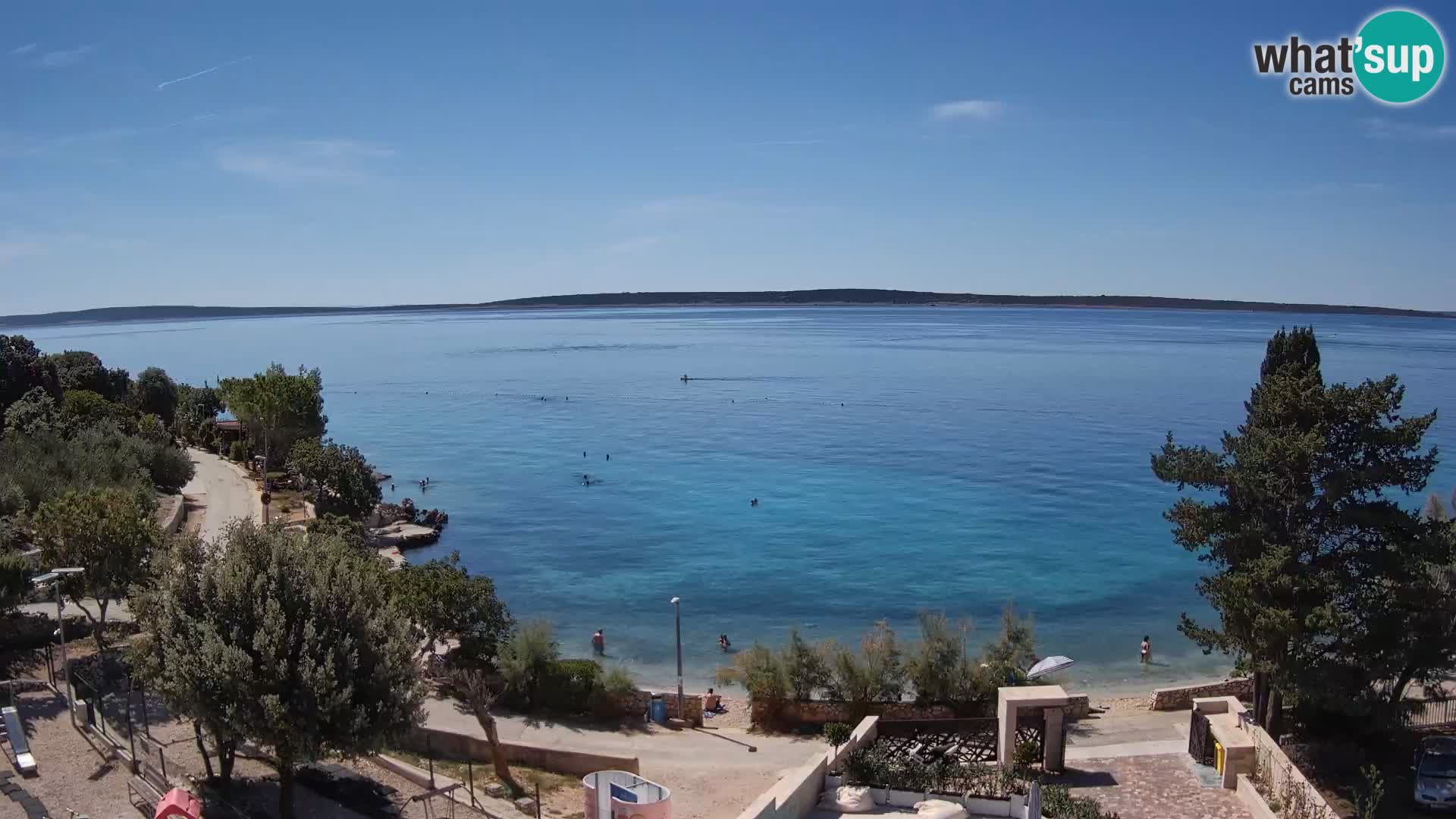 Web kamera Plaža Male Mandre – Pogled uživo s otoka Paga