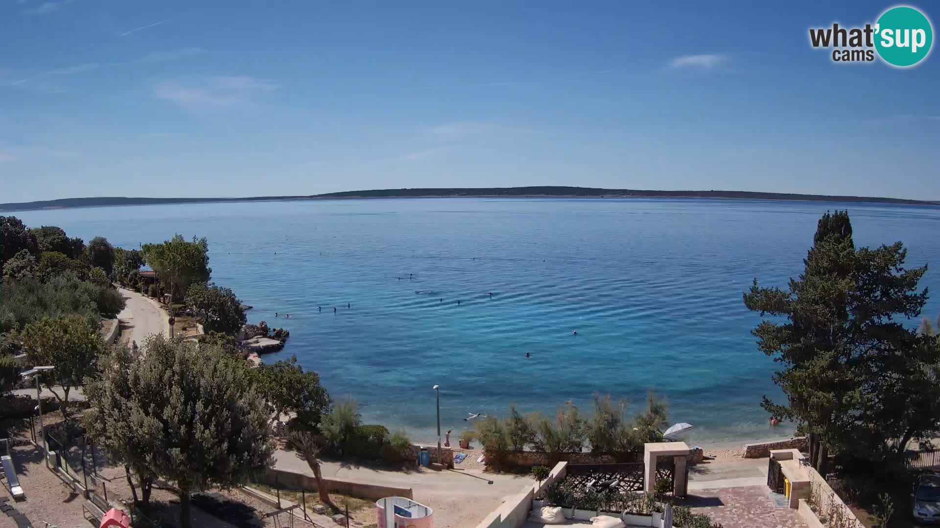 Web kamera Plaža Male Mandre – Pogled uživo s otoka Paga