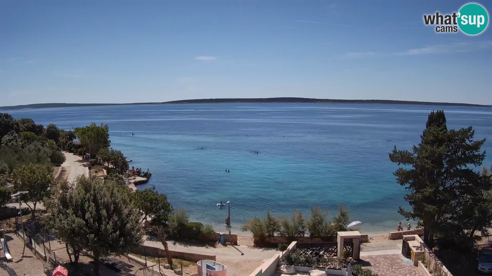Webcam Plage Male Mandre – Vue en direct depuis l’île de Pag