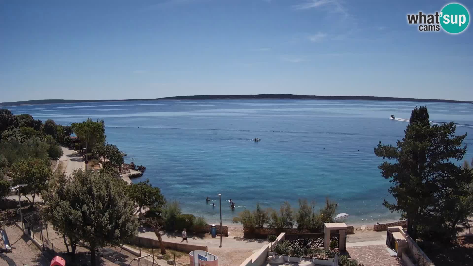 Web kamera Plaža Male Mandre – Pogled uživo s otoka Paga