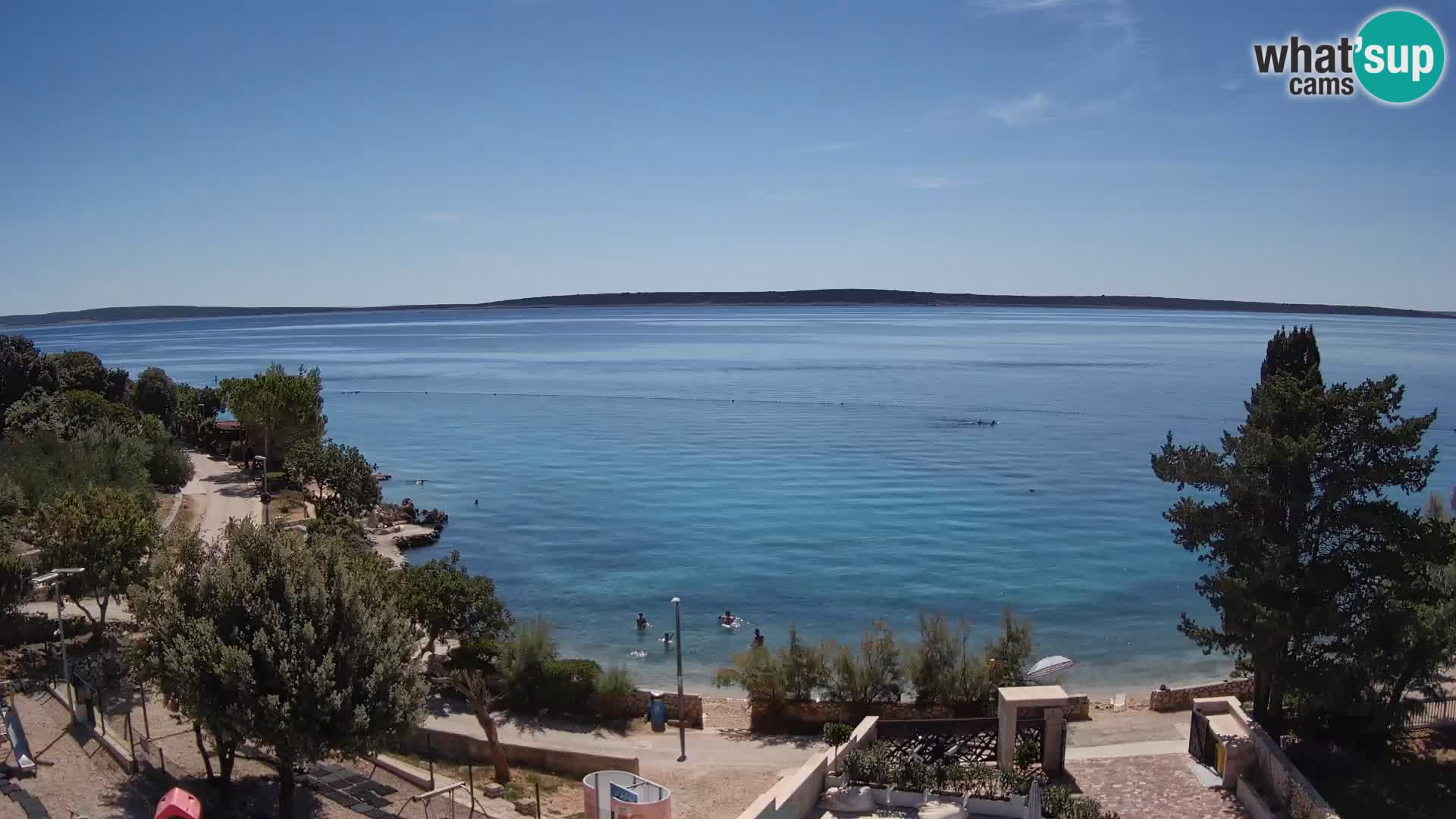 Spletna kamera Plaža Male Mandre – Pogled v živo z otoka Pag