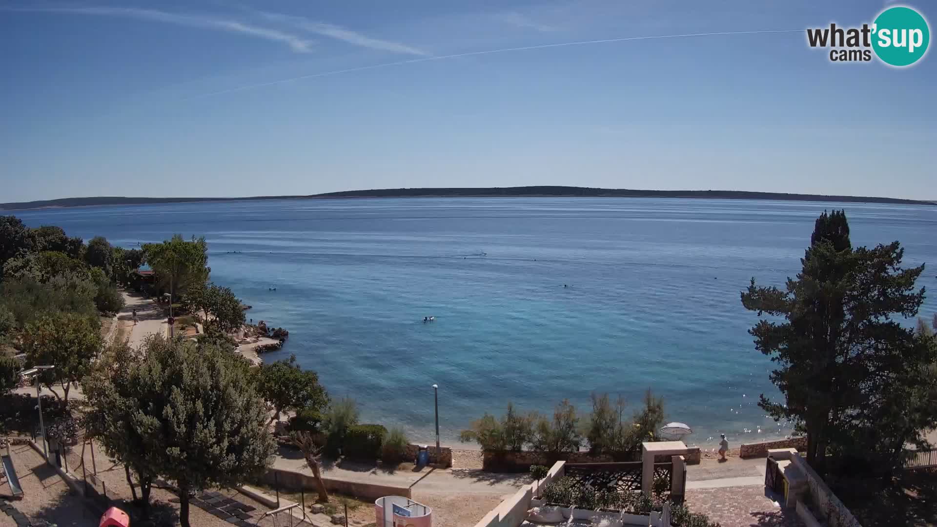 Web kamera Plaža Male Mandre – Pogled uživo s otoka Paga