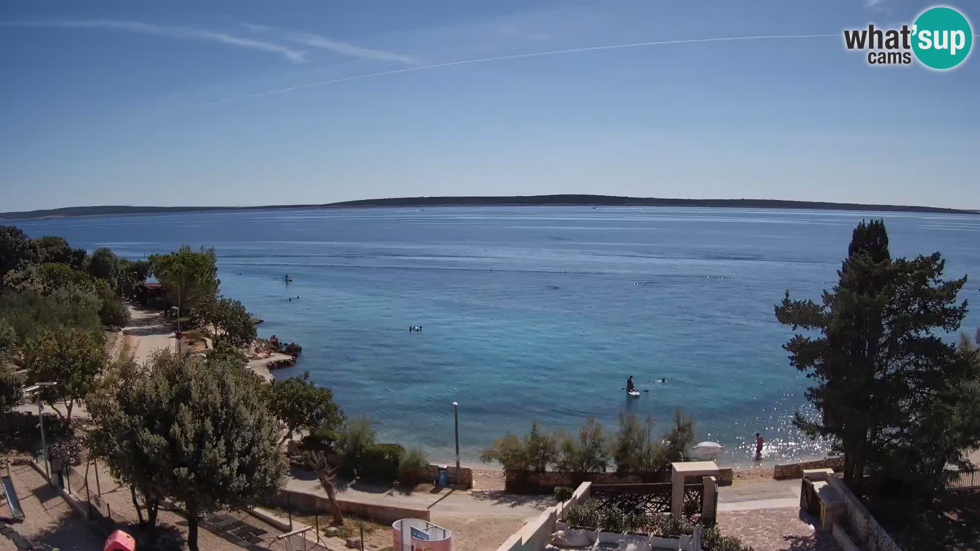 Web kamera Plaža Male Mandre – Pogled uživo s otoka Paga
