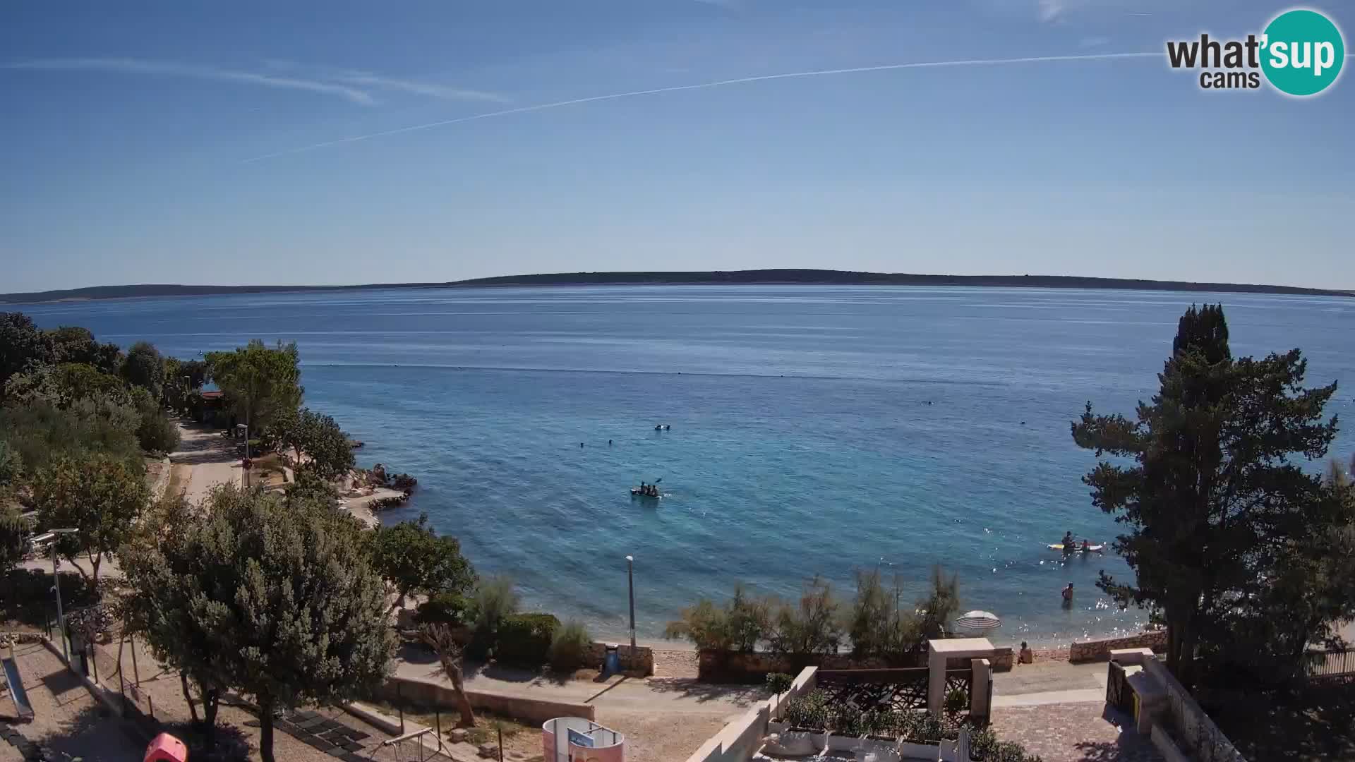 Web kamera Plaža Male Mandre – Pogled uživo s otoka Paga